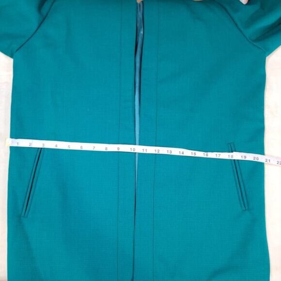 Vintage‎ Mertelli Collection Teal Pure Virgin Wool Open Blazer - Size 6 - Picture 8 of 9